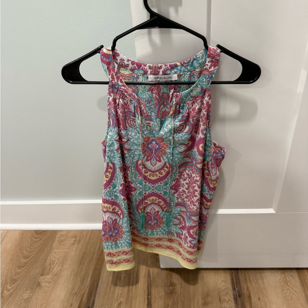 Rose & Olive Multicolor Paisley Blouse